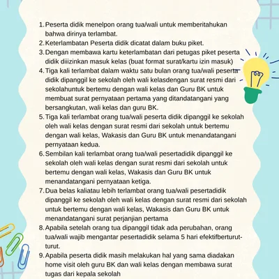 SOP Penanganan Peserta Didik Terlambat