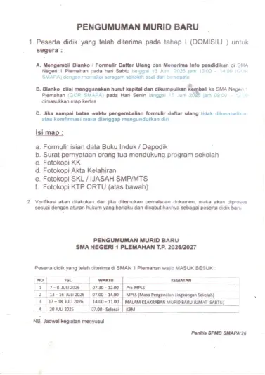 Informasi Murid Baru